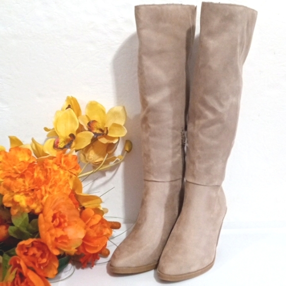 ANNELIESE TAUPE CALF-HIGH LONG BOOTS SIZE 7 NWT - Picture 1 of 11
